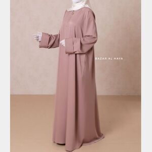 Bazar Al Haya Dusty Rose Madina Abaya | Silk Crepe | Pockets | Large | New